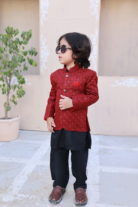 Exclusive Kids Prince Coat Collection P-02 Red Prince coat
