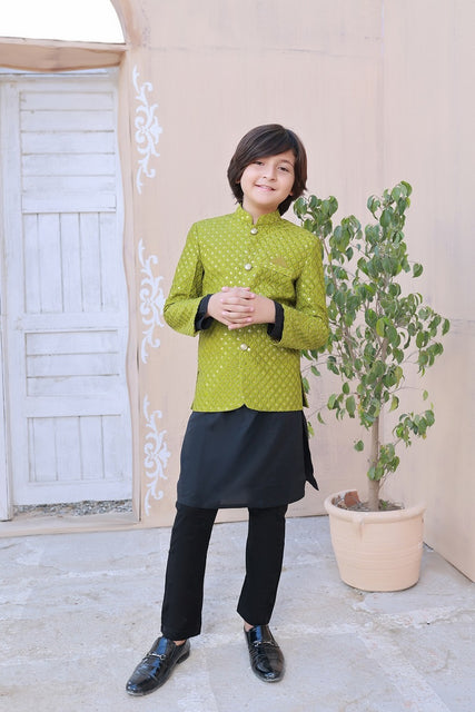 Exclusive Kids Prince Coat Collection P-04 Green Prince coat