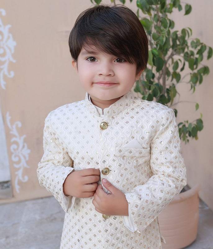 Exclusive Kids Prince Coat Collection P-15 White Prince coat
