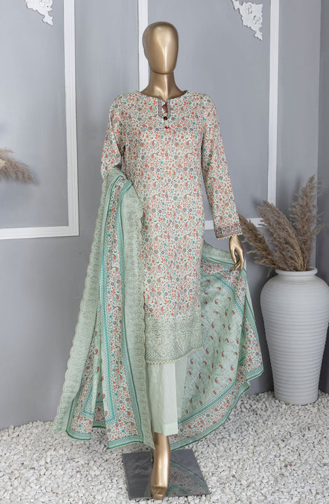 Premium Lawn Embroidered Shirt With Embroidered Cutwork Lawn Dupatta Vol-04 PEC-757