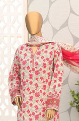 Premium Embroidered Cotton Lawn Shirt With Embroidered Cutwork Lawn Dupatta Vol 02 D-140