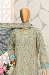 Premium Embroidered Cotton Lawn Shirt With Embroidered Cutwork Lawn Dupatta Vol 02 D-141