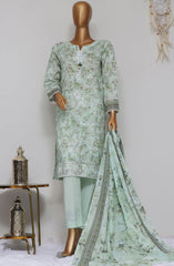 HZ Dhagakari RTW Printed Embroidered 3Pc Collection D-703-PASTEL GREEN