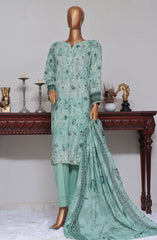 HZ Dhagakari RTW Printed Embroidered 3Pc Collection D-705-GREEN