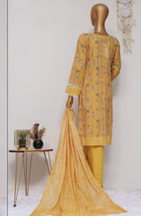 HZ Dhagakari RTW Printed Embroidered 3Pc Collection D-708-MUSTARD