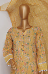 HZ Dhagakari RTW Printed Embroidered 3Pc Collection D-708-MUSTARD