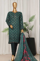 HZ Damask Jacquard Digital Printed RTW Collection D-701 GREEN