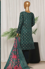 HZ Damask Jacquard Digital Printed RTW Collection D-701 GREEN