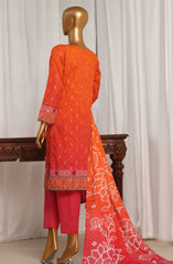 HZ Damask Jacquard Digital Printed RTW Collection D-705 ORANGE