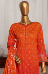 HZ Damask Jacquard Digital Printed RTW Collection D-705 ORANGE