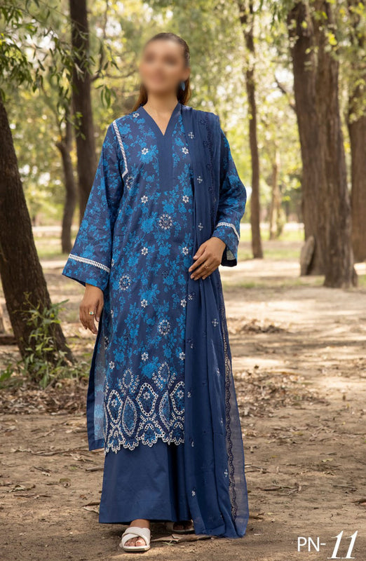 Printkari Embroidered and Printed Collection By NUR Vol 02 D-11