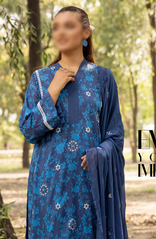 Printkari Embroidered and Printed Collection By NUR Vol 02 D-11
