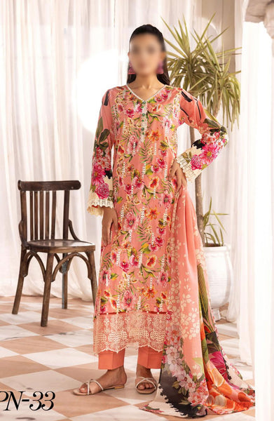 Print Kari Embroidered and Printed Lawn Collection By NUR D-33