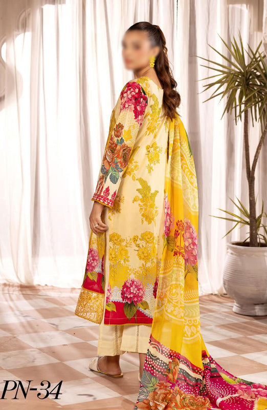 Print Kari Embroidered and Printed Lawn Collection By NUR D-34