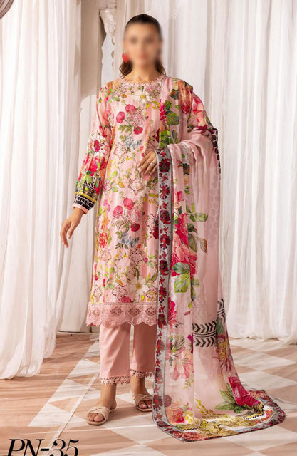 Print Kari Embroidered and Printed Lawn Collection By NUR D-35