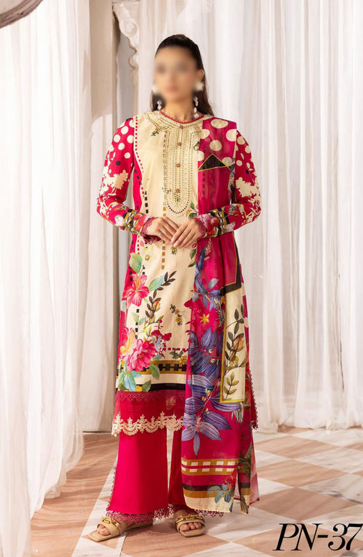 Print Kari Embroidered and Printed Lawn Collection By NUR D-37