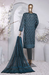 HZ Platinum Digital Printed Cotton Lawn Collection D-203