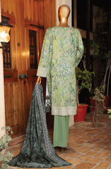 HZ Printkari Slub Cambric Embroidered Collection D-211