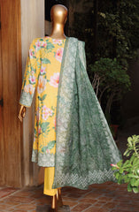 HZ Printkari Slub Cambric Embroidered Collection D-212