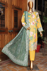 HZ Printkari Slub Cambric Embroidered Collection D-212