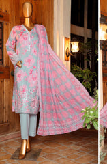 HZ Printkari Slub Cambric Embroidered Collection D-213