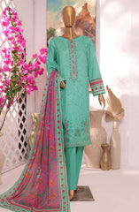 HZ Printkari Slub Cambric Embroidered Collection D-217