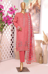 HZ Printkari Slub Cambric Embroidered Collection D-218