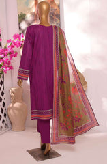 HZ Printkari Slub Cambric Embroidered Collection D-220