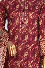 HZ RTW Summer Vibes Printed Lawn Collection Vol 01 PSL 408 BURGUNDY