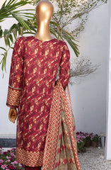 HZ RTW Summer Vibes Printed Lawn Collection Vol 01 PSL 408 BURGUNDY