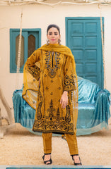 Roop Rang Stitched Collection By AL Harir Apparel D-26 Parisa Mustard