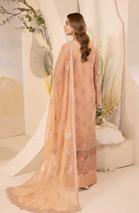 Lamisah Luxury Chiffon Unstitched Collection By Lavish Premium D-16 Pastel Peach