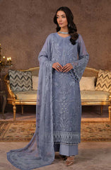 Lamisah Luxury Chiffon Unstitched Collection By Lavish Premium D-17 Periwinkle