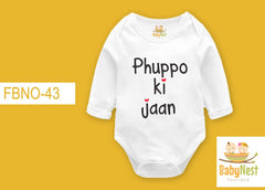 Rompers By Baby Nest Phuppo Ki Jaan RBT WHITE FBNO-43 Full Sleeves Onesie