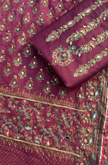 Adaa By Mahnoor Unstitched Festive Collection D-11 Plum