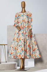 Quadra Floral X Long Dress By Amna Khadija Vol 04  D-07