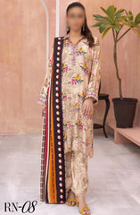 Rang Nagar Embroidered and Printed Slub Wool Collection D-08