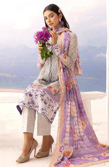 Rang Nagar Embroidered and Printed Unstitched Lawn Collection By NUR Vol 02 D-400