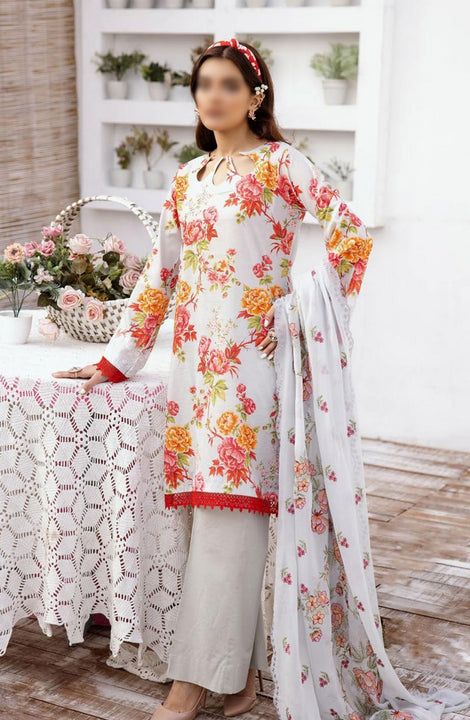 RangNagar Embroidered and Printed Lawn Collection By NUR RN-409