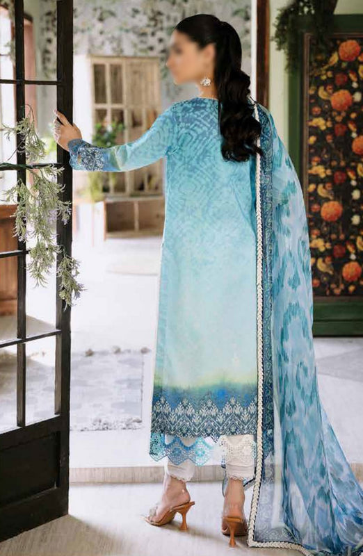 Roheenaz Flora Unstitched Printed Lawn Collection RNP-01B AZURE