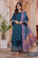 Thread & Weaves 3 PC - Embroidered Karandi Pret Collection D-105