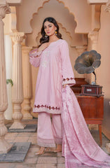 Thread & Weaves 3 PC - Embroidered Karandi Pret Collection D-107