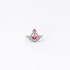 YKL Jewellers Ring Collection RUBY MINIMAL PEAR RING