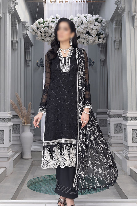 Merakish Unstitched Luxury Formal Collection 2023 Raven Black