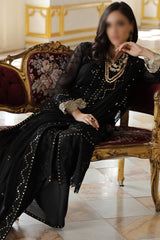 Merakish Unstitched Luxury Formal Collection 2023 Royal Black