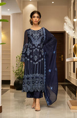 Zouj Ensembles Unstitched Chiffon Edit 25 D-06 Royal Drape