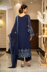 Zouj Ensembles Unstitched Chiffon Edit 25 D-06 Royal Drape