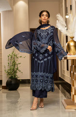 Zouj Ensembles Unstitched Chiffon Edit 25 D-06 Royal Drape