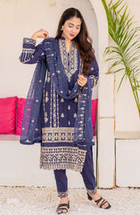 Roop Rang Stitched Collection By AL Harir Apparel D-30 Royal Blue