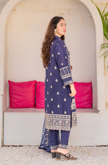 Roop Rang Stitched Collection By AL Harir Apparel D-30 Royal Blue